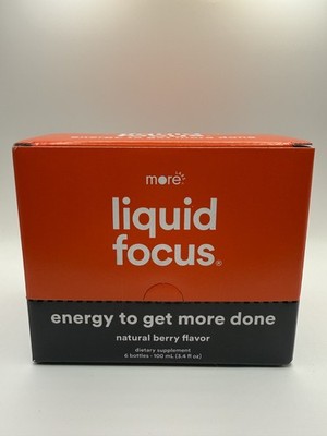 More Labs Liquid Focus Natural Berry Flavor 6 Bottles / 100mL - Brand New Sealed