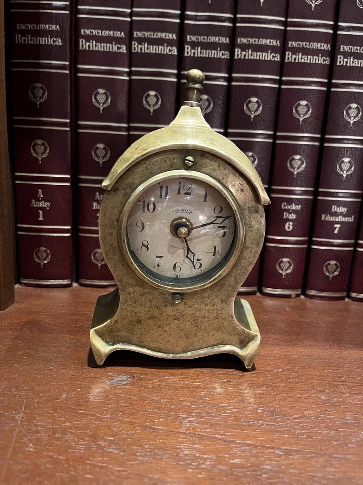 Timeworks Clock Co. 'Series 1906' Vintage Brass Desk Shelf Clock, Working - Image 4 of 4