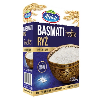 5906827016864 Melvit Ryż Basmati Indie 4x100g Melvit