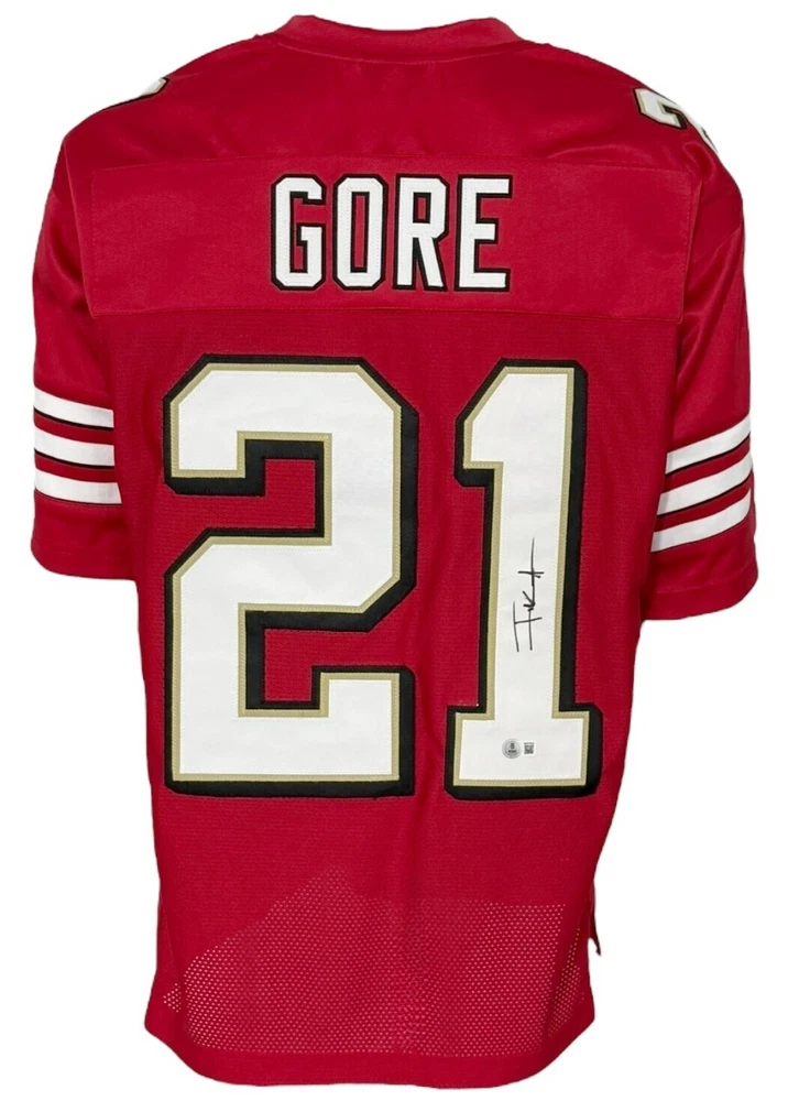 NFL フランク・ゴア　サイン入りユニホーム　SF 49ers San Francisco 49ers Frank Gore Autographed Red Jersey JSA Stock