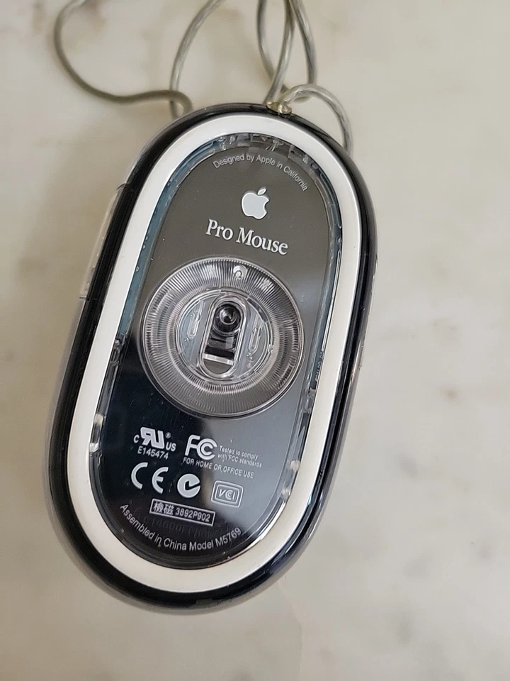 Apple Original OEM Wired USB Pro Mouse for Mac Clear/Black M5769 Tested Works - Image 3 of 4