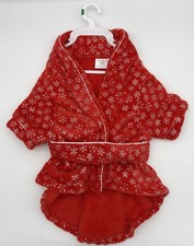 Merry & Bright Pet Dog Puppy Red Winter Snowflake Robe Bathrobe Size Large