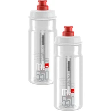 Pack of 2 Elite SRL Jet Water Bottle 550ml - Clear/Red