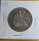 1875 seated liberty half dollar EF