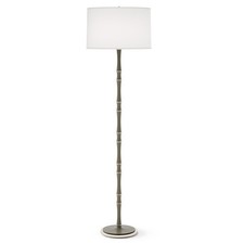 Robert Abbey Kane 1Lt Floor Lamp, Matte Smokey/Nickel/Ascot White Shade - MST74