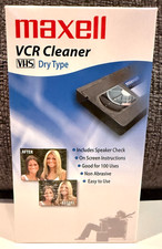 Maxell VP-100 VCR VHS Head Cleaner Dry Type Video Cassette Tape   Used