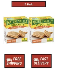 Nature Valley Biscuit Sandwiches, Peanut Butter Snack, 5 ct, 6.75 OZ (Pack Of 2)