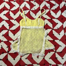 Vintage 1970s Women  s Swimsuit Top As Is Worn Flaws Hippie Yellow READ