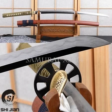 1095 Carbon Steel Sharp Japanese Samurai Katana Sword Hand Polished Real Hamon