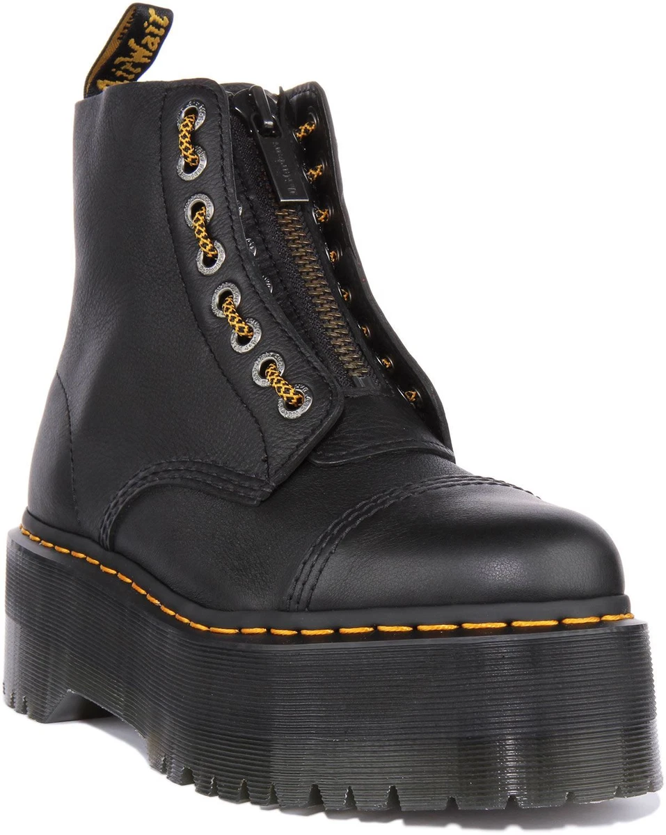 Dr Martens Sinclair Max Womens Platform Leather Boots In Black
