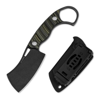 KI1065A3 Kizer Little Rhino Cleaver Blade D2 Black Blade Black/OD Green G10 Kyde