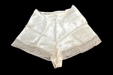 RARE Vintage ALIDA Ivory Satin Panties Lace Side Opening sz 28 UNWORN  