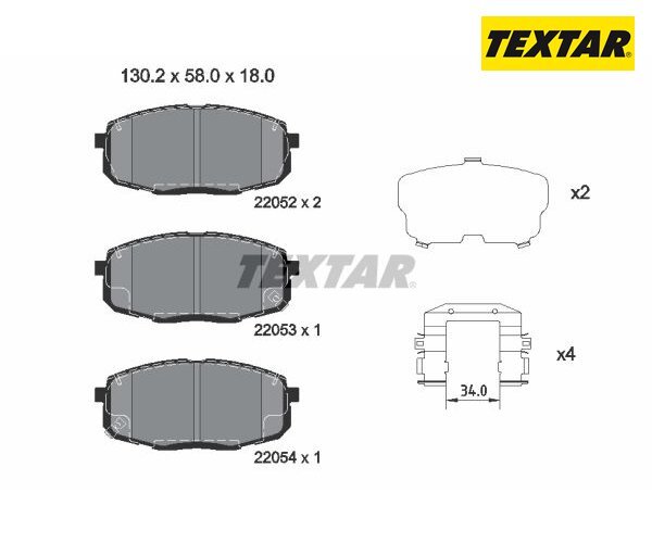 Bremsbelagsatz, Scheibenbremse Q+ Textar 2205203 FüR Hyundai-image
