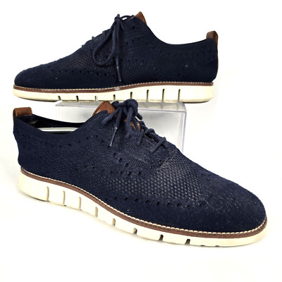 Cole Haan Zero Grand Blue Stitchlite Wingtip Oxford Shoes Men's Size 10