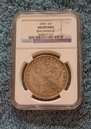 1894 Morgan dollar, NGC AU details, for rim bumps, has original surfaces