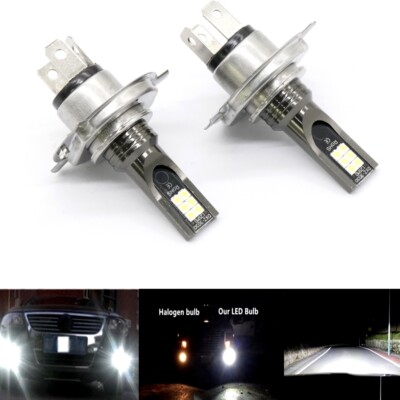 2x H4 9003 LED Headlight Bulbs Kit High Low Beam 110W 8000LM Super White 6000K