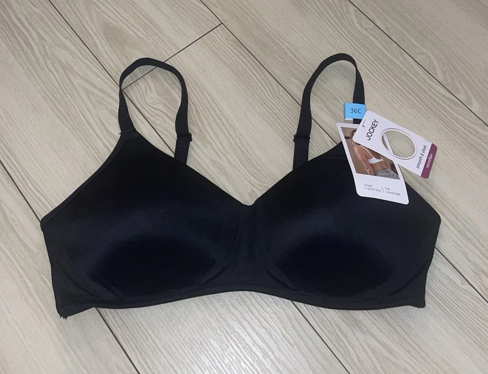 Sujetador Camiseta Forrada Jockey 2354 Cobertura Completa WF Microfibra Mujer 36C Negro Nuevo Foto 2 de 4