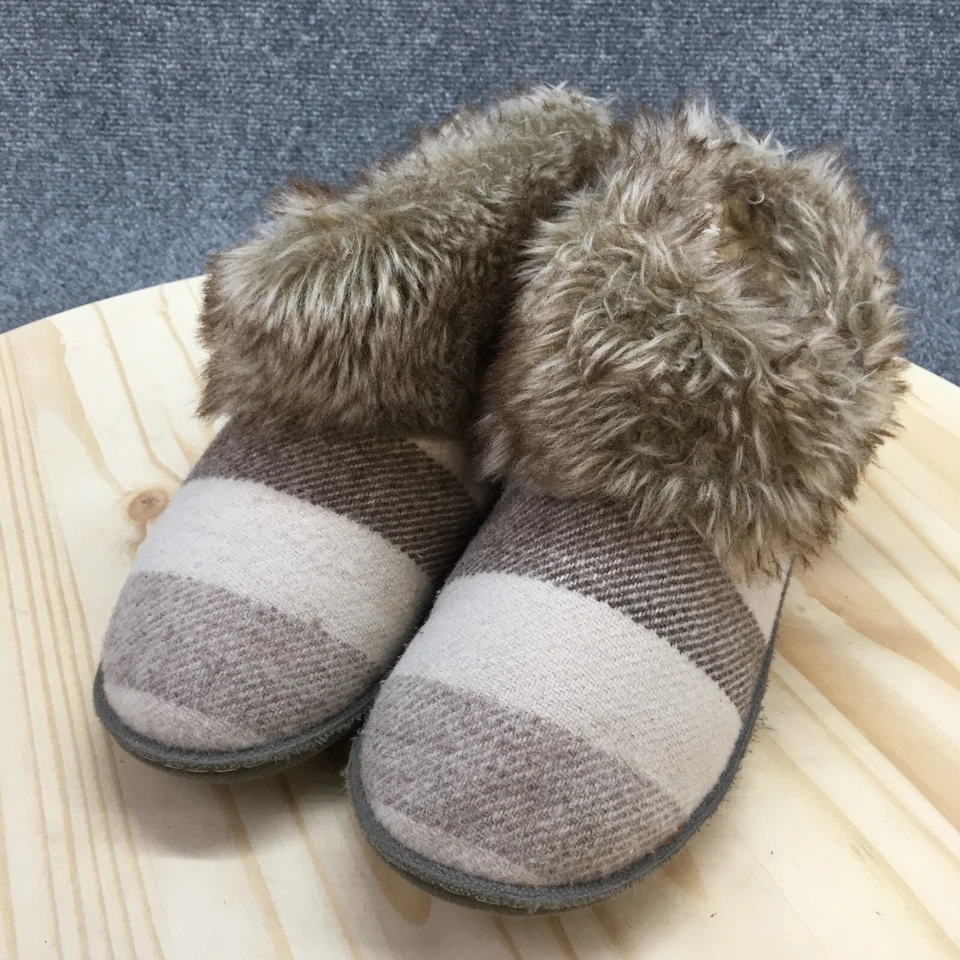 Женские повседневные тапочки Woolrich 10 Grand Lodge в полоску без шнуровки на плоской подошве бежевые шерстяные - Изображение 3 из 4