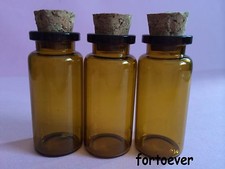 5pcs 10ml Glass Bottles with Corks Jars 22 50 12.5mm Vials Brown Small bottle