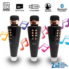 2-in-1 WSTER Wireless Microphone  Speaker w/ Multimedia Support AUX, FM, USB