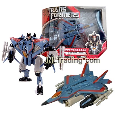 Year 2007 Transformers Movie Voyager 7 Inch Figure - THUNDERCRACKER F-22 Raptor