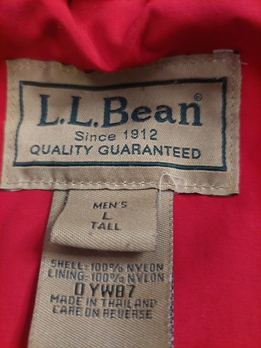 LL Bean Men's Jacket L Tall Red 3 in 1 Weather Polartec Fleece Hidden Hood - Picture 17 of 24