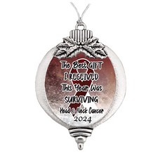 Head Neck Cancer Survivor 2024 Gift This Christmas Surviving Bulb Ornament Gift