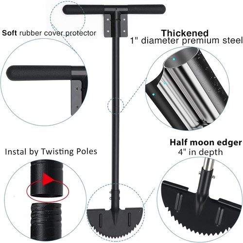 Lawn Edger Tool Manual Grass Edger Long Handle 40 inch Steel Hand New - Picture 2 of 11