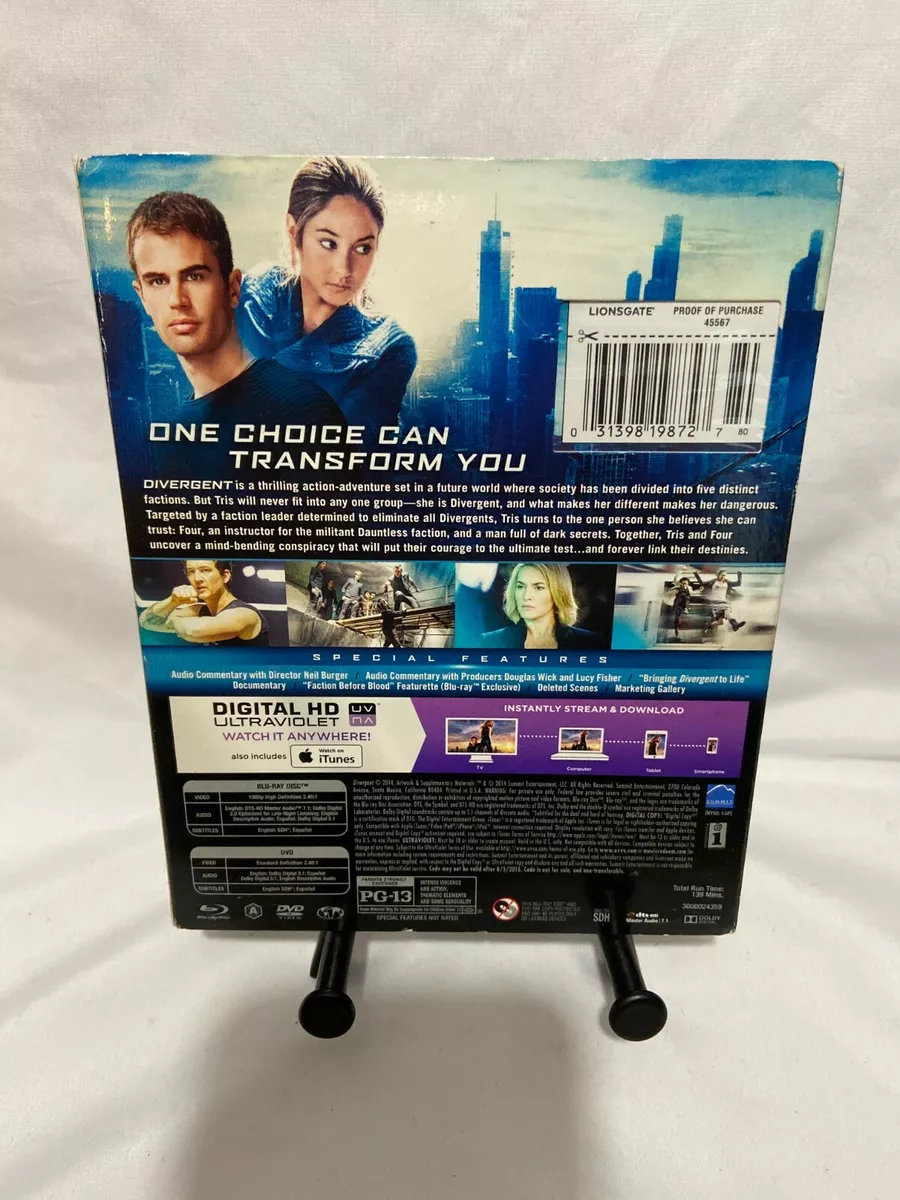 Divergent Blu ray DVD Digital HD Shailene Woodley Theo James Ashley Jud