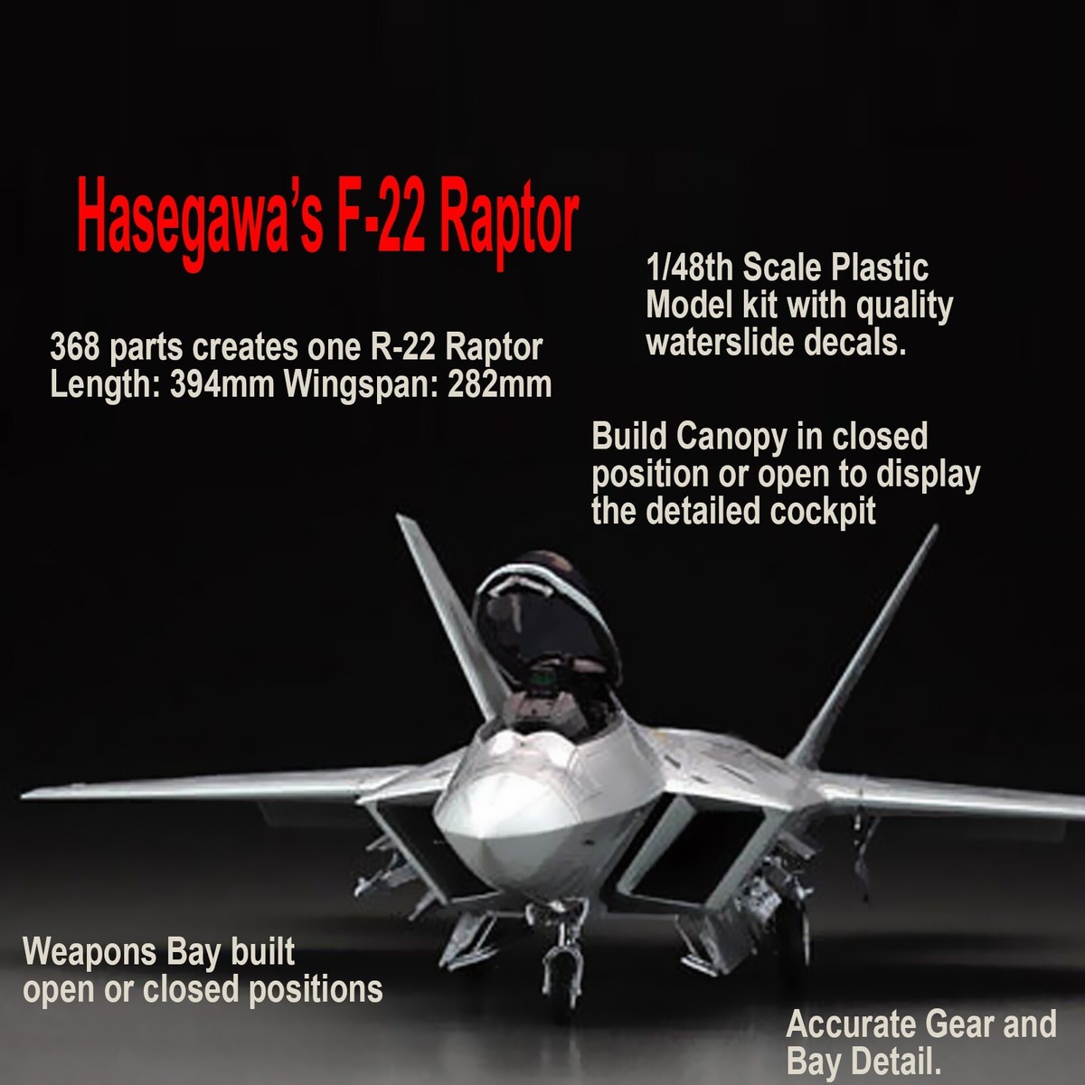HASEGAWA 1/48 F-22 RAPTOR KIT 07245 | eBay