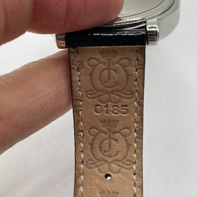 Juicy Couture Dog Logo Heraldic Crest Watch Silver Case Black Patent Strap Juicy Couture Dog Logo Heraldic Crest Watch Silver Case  main image 4