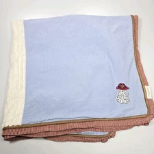 Wendy Bellissimo Baby Blanket Dog Blue Chenille Flannel Patchwork Gingham