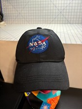 Embroidered NASA Space Black Adjustable Hat Cap Logo Apollo 13 Strapback