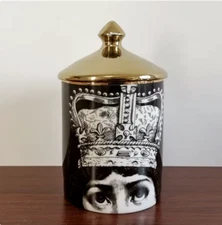 Hand Made Big Eyes Jar With Lids Ceramic Decorative Candle Holder Storage Box