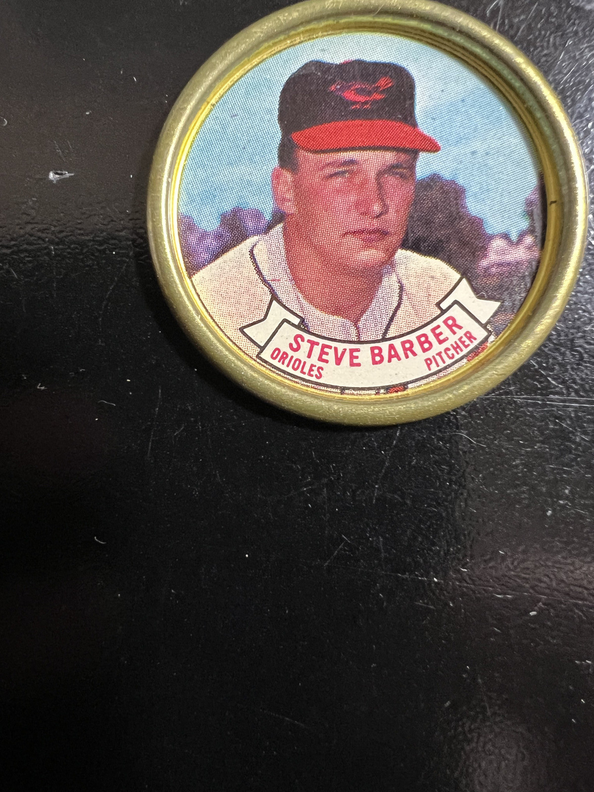 1964 TOPPS COIN #8 STEVE BARBER ORIOLES VGEX