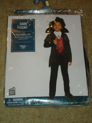 Costume, Male, Dark Count, Child S 4-6, NIP
