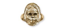 Gorilla Jewelry 14k Gold Handmade Gorilla Ring  GL6-RG