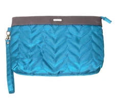 TRAVELON RFID BLUE WRISTLET CLUTCH PURSE, EUC