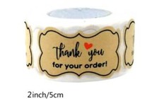 30 THANK YOU FOR YOUR ORDER ENVELOPE SEALS LABELS STICKERS 2" FREE SHIPPING