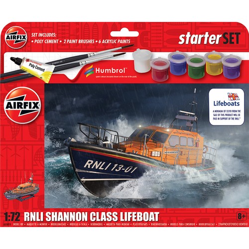 Airfix A55015 RNLI Shannon Class Lifeboat 1:72 Model Kit Starter Set & Decals - Picture 3 of 8