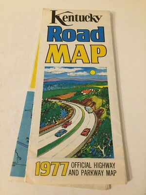 Vintage 1977 Kentucky Road Map Official Highway and Parkway Map