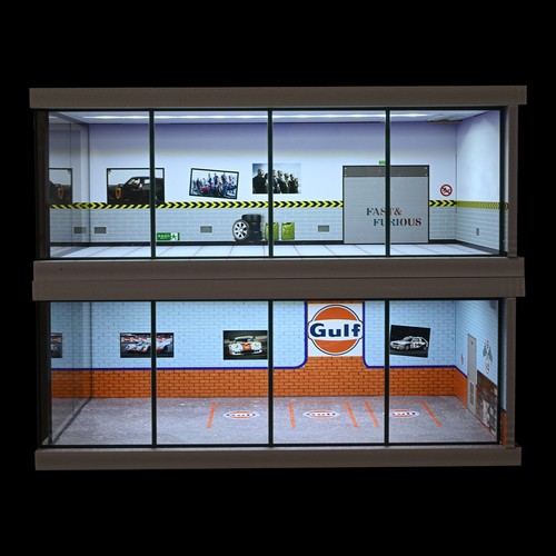 Diorama 1:64 City Car Showroom Model LED Lighting Car Garage Scene Model Display - Picture 14 of 70