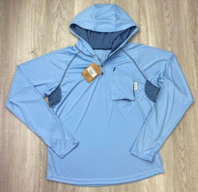Wise River Mens Hoodie Blue Long Sleeve Pocket Buttons M