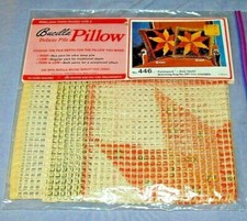 VTG NOS Bucilla Square 15x15 Pillow Printed Pattern Latch Hook Canvas PATCHWORK