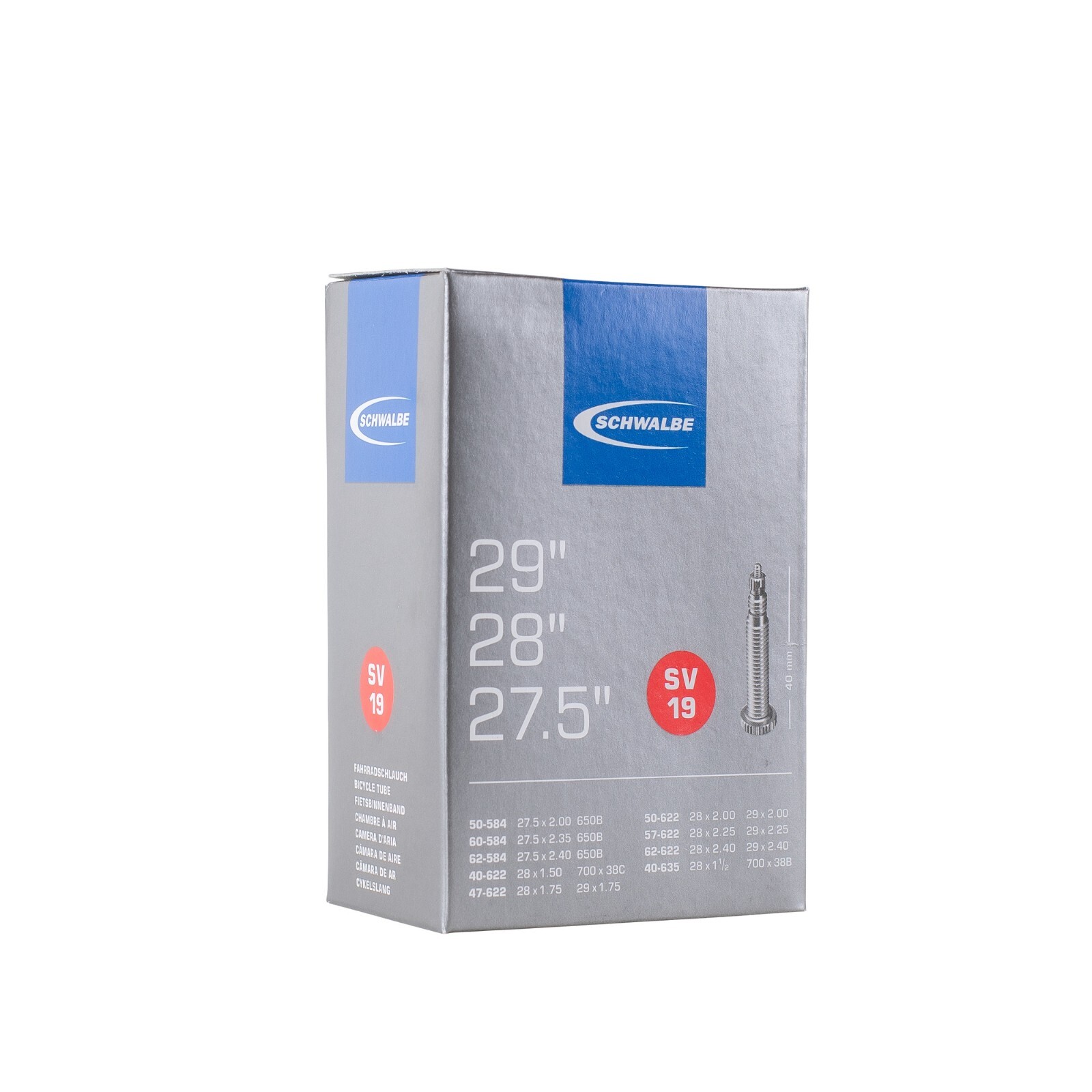 Schwalbe SV19 Inner Tube Presta Valve 29"" 28"" 27.5""