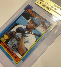 KEN GRIFFEY JR ERROR BLOODY SCAR (ALL-STAR RC LOGO) 1990 TOPPS CGS 9.5 RCR READ