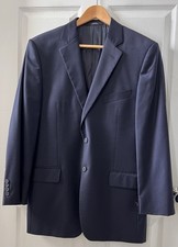 Vintage John W. Nordstrom USA Flextech Wool Navy Blue Blazer Sport Jacket 40R
