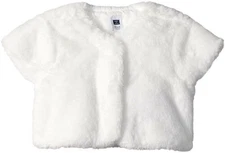 Janie and Jack Baby Girl's Cable Knit Shawl Cardigan,White, 0/6 Month