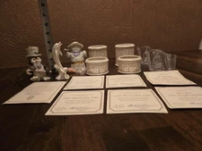 Lenox Lot – Pierced China Votives, Star Spangled Shakers, Penguin, Figurines COA