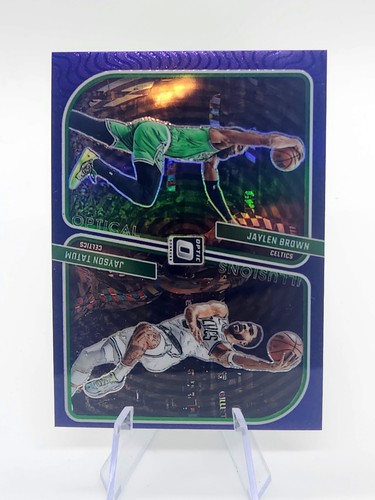 2023-24 Panini Donruss Optic Optical Illusions Jayson Tatum Jaylen Brown Purple
